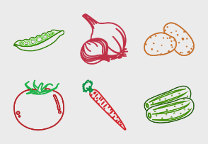 Vegetables Outline Colored