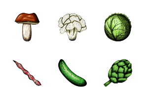 Vegetables Sketch Color