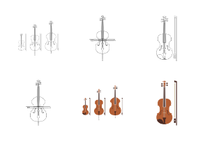 Violin, cello and double bass