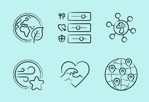Hand-drawn Climate change icons