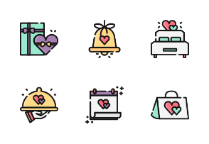 Wedding With Outline And Color Iconset